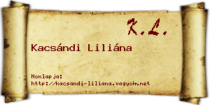 Kacsándi Liliána névjegykártya